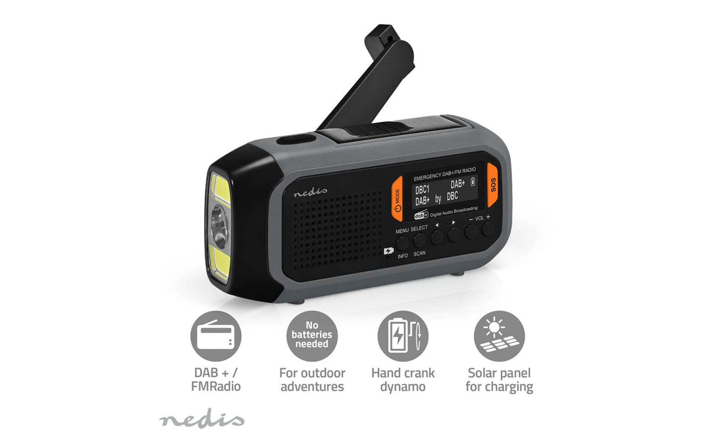 Draagbare DAB+/FM radio met noodfuncties - Nedis - afbeelding 6