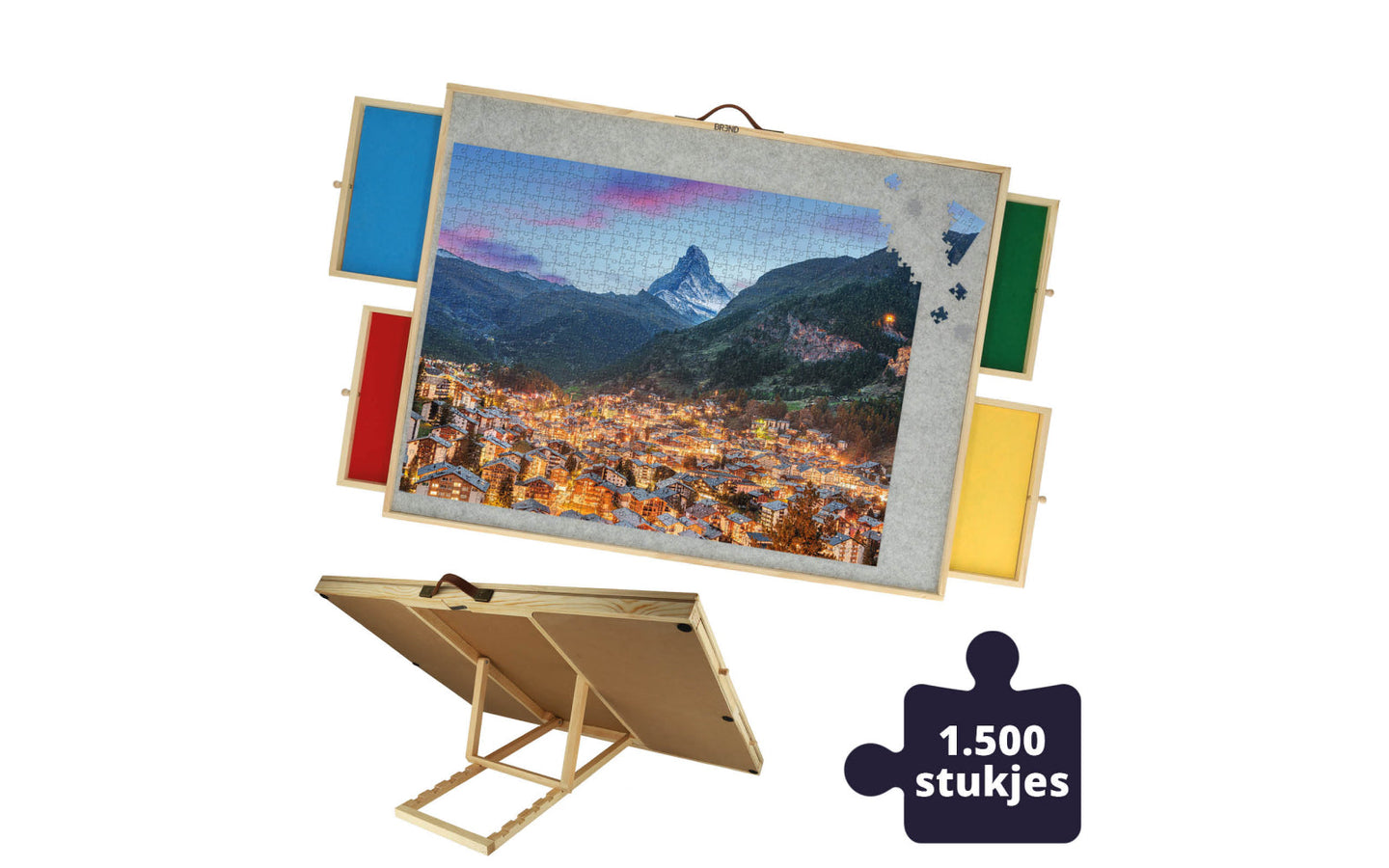 Ergonomische Puzzelplaat - 1500 Stukjes – 4 Lades - BREND - afbeelding 1