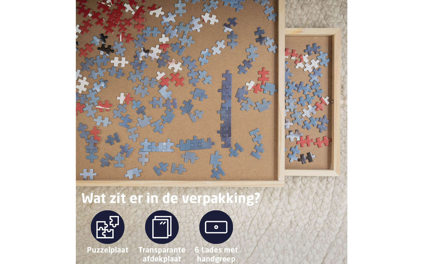 Puzzelplaat - 1500 Stukjes – Puzzelbord met 6 Lades – BREND - afbeelding 4