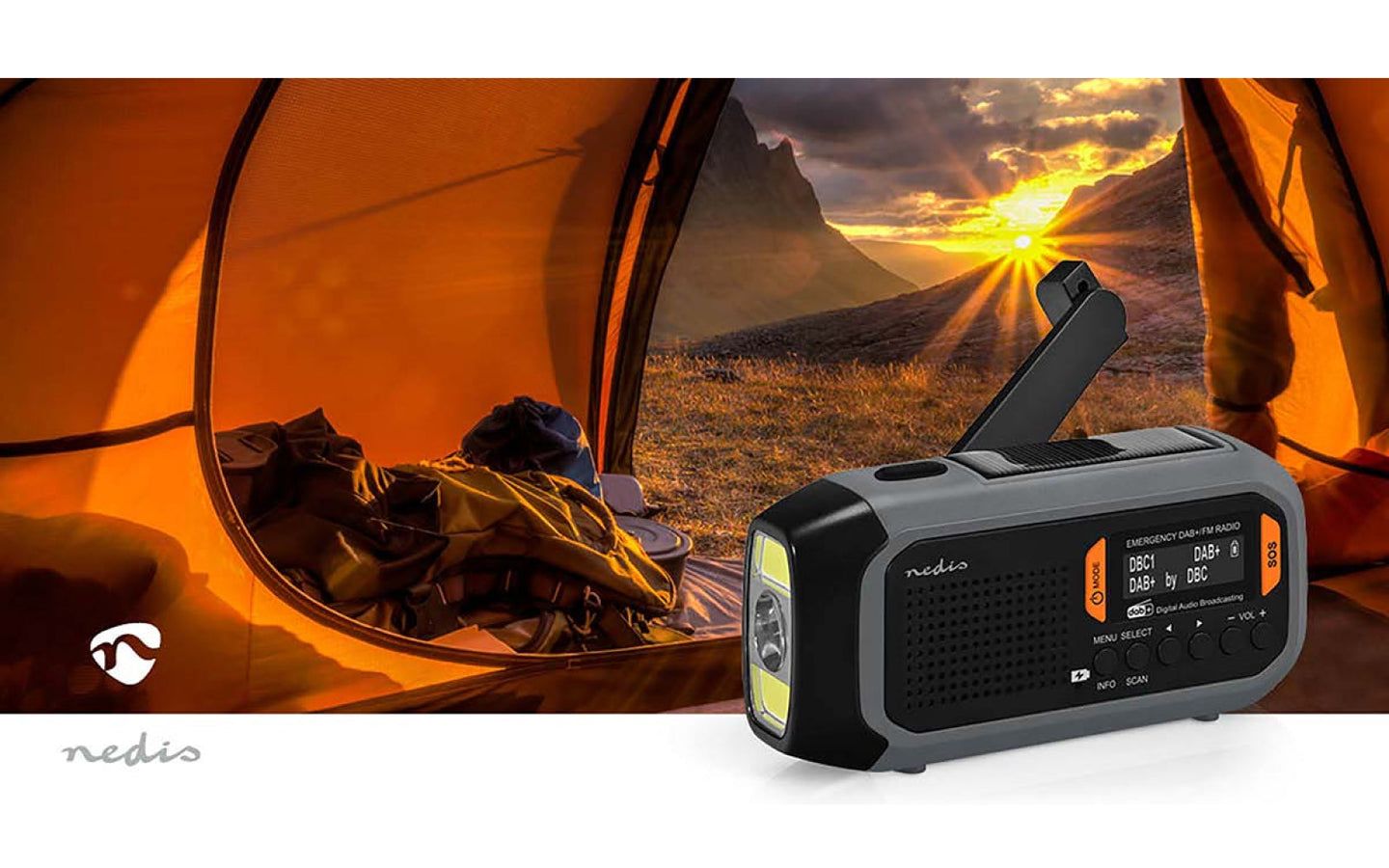 Draagbare DAB+/FM radio met noodfuncties - Nedis - afbeelding 3